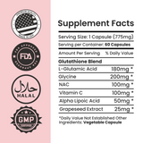 luxxe white enhanced glutathione supplement capsule supplement facts