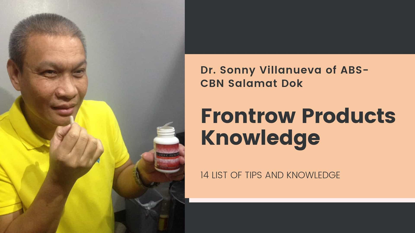 Frontrow Products 14 Tips from Dr. Sonny Villanueva of ABS-CBN Salamat Dok