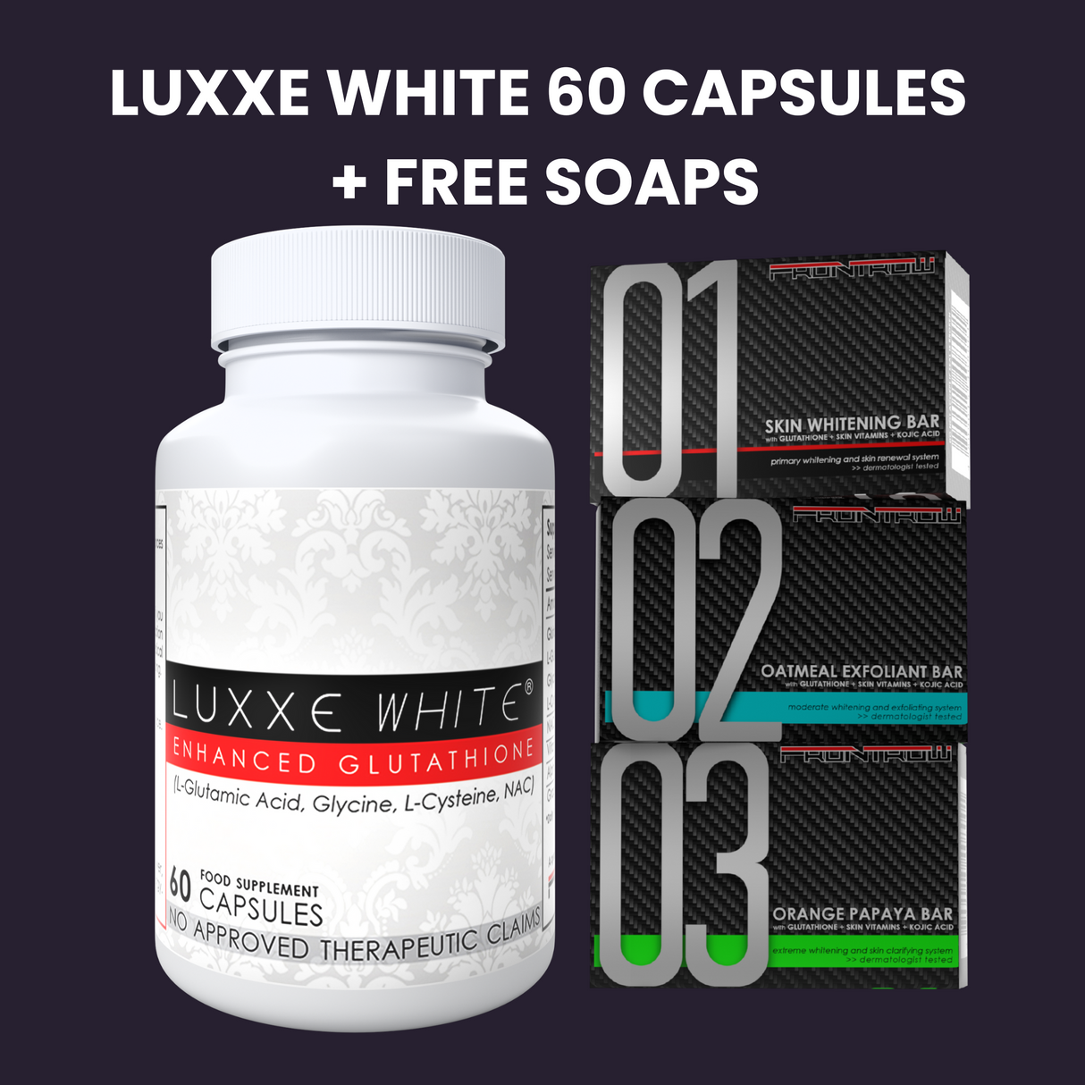 Luxxe White Glutathione 60 Capsules + Free Protect or Soaps, Coffee, Collagen