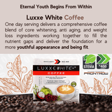 Luxxe White Coffee Premium Japan Collagen L-Glutathione & L-Carnitine with Barley, Spirulina, Garcinia Cambogia, Grape Seed, Mangosteen Sweetened with Stevia