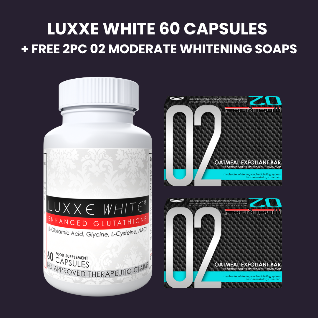 Luxxe White 60 Capsules + FREE 2pcs 02 Moderate Whitening Soaps