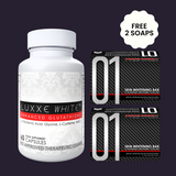 Luxxe White Glutathione Supplement 60 Capsules + Free 2 pcs 01 Skin Whitening Bar