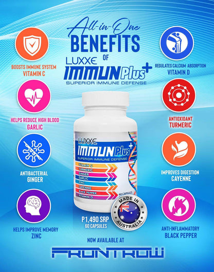 Get all these much-needed health benefits in one superior immune defense supplement Luxxe Immun Plus.