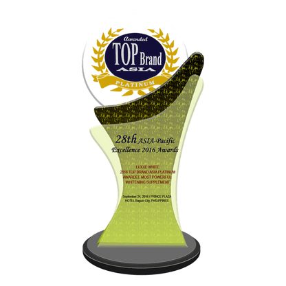 Luxxe White 2016 Top Brand Asia Platinum Awardee Most Powerful Whitening Supplement
